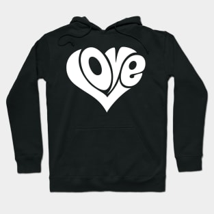 LOVE Word Art Heart Shape Hoodie